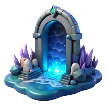 brilhando portal 3d render do fantasia arco png