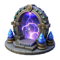 Mystical Energy Portal Ancient Stone Gateway to a Universe of Lightning png