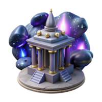 Cosmic Temple 3D Render of an Ancient Structure in a Nebula png