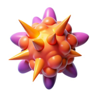 Abstract Spiky Orb 3D Render of Colorful, Geometric Shapes png