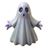 Adorable 3D Render of a Surprised Ghost png