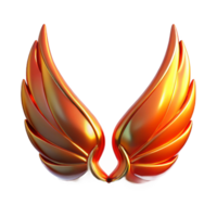 Golden Wings Abstract 3D Render of Symmetrical Avian Forms png