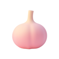 Pink Garlic Bulb 3D Render Illustration png
