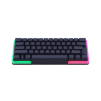 Sleek Black Gaming Keyboard with RGB Lighting png