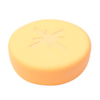 Round Yellow Cheese Wheel with Star Design png