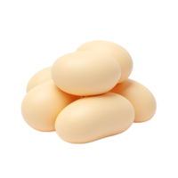 Pale Yellow Eggs Stacked on White Background png