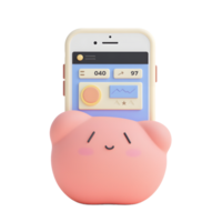 Cute App Icon Design Mobile UI 3D Render png