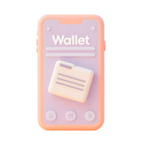 Mobile Wallet App Interface Design 3D Render png