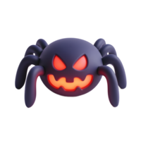 Cute Halloween Spider 3D Render with Glowing Face png