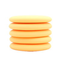 Stack of Pastel Yellow Discs Abstract 3D Render png