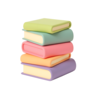 Stack of Colorful Books 3D Render Illustration png