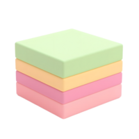 Pastel Color Block Stack Square 3D Render png