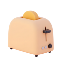 Cute Peach Toaster 3D Render for Breakfast Food png