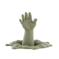 Reaching Hand Emerging from Mud 3D Render png