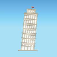 Leaning tower of Pisa icon, illustration design art vector