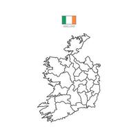 Map of lreland territories, featuring states and borders. An outline design with regions, isolated on a white background. Highly detailed illustration Europe vector