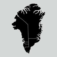 Illustration of a map Greenland territories. White flat design isolated on a white background. Highly detailed illustration vector