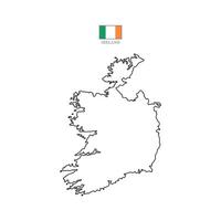 Map of lreland territories, featuring states and borders. An outline design without regions, isolated on a white background. Highly detailed illustration Europe vector