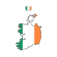Illustration of map of ireland territories. White flat map with borders on a white background, featuring the national flag. Highly detailed illustration Europe vector