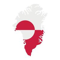 Illustration of a map of Greenland territories. White flat map with borders on a white background, featuring the national flag. Highly detailed illustration Europe vector