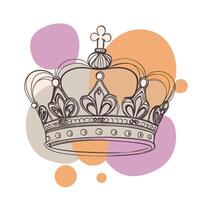 A crown on a purple background with a pink dot vector