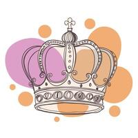 A crown with a crown on it in a circle vector