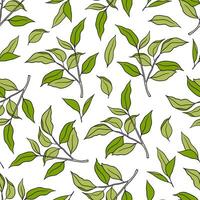 Seamless pattern with spring leaves branches. Template for textile, notebook cover, wallpaper, wrapping paper vector