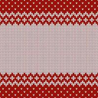 Knitwear texture. Template with empty place for text. Traditional seasonal seamless background for holiday design. Winter knitted wool sweater pattern. Christmas vector