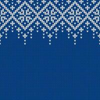 Knitwear texture. Template with empty place for text. Traditional seasonal seamless background for holiday design. Winter knitted wool sweater pattern with snowflakes. Christmas vector