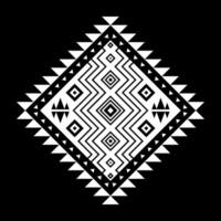 Aztec element, ethnic ornament. Tribal design, geometric symbol for tattoo, logo, cards, decorative works. Navajo motif, isolated on black background. vector