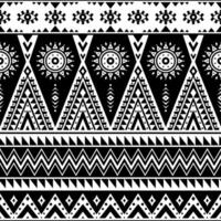 Aztec seamless pattern. Tribal geometric black-white background. Can be used in fabric design for making of clothes, accessories, decorative paper, wrapping, envelope, web design vector