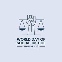 World Day of Social Justice Social Media Post vector