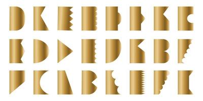 Collection of Golden Ribbon Left Side Border, Divider, Separation Set vector
