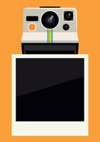 Retro Camera with Photo Shot and Background for Your Text vector