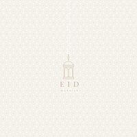 Eid Mubarak Lantern Background with Islamic Geometric Pattern vector