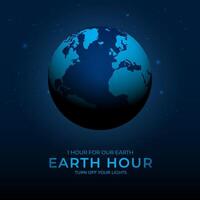 Earth hour day with turn off your lights text background design vector