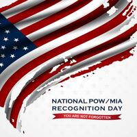 National POW MIA Recognition Day Design Background Illustration With ripped US flag vector