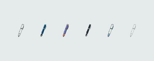 Pen Icon Set In 6 Variations For Web And Ui illustration vector