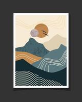 Modern and newest abstract mountain illustration vector