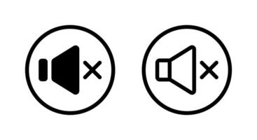Mute sound speaker icon on circle line. Off audio volume sign symbol vector