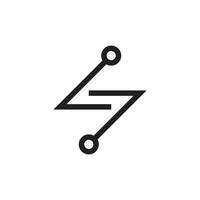 Logo electric circuit line stroke unique design vector