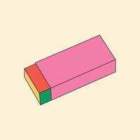 Illustration eraser retro outline unique design vector