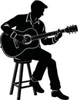 Strings in Harmony A Rhythmic Guitar Scene vector
