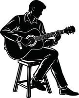 Vibrant Strings A Rhythmic Guitar Moment vector