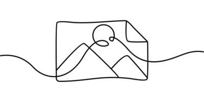 continuous line drawing of image symbols. abstract line art illustration vector
