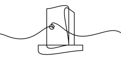 continuous line drawing of open door symbol. abstract line art illustration vector