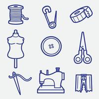 set of tailor with outline style good for icon, symbol, element design, logo, etc vector