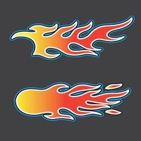 set of flames good for sticker, decals, airbrush design, element design, etc vector