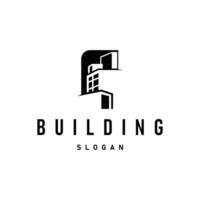 High rise building logo design simple template illustration vector
