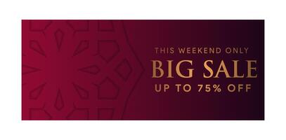 Ramadan Kareem Big Sale Banners with Red and Gold Background on horizontal layout vector